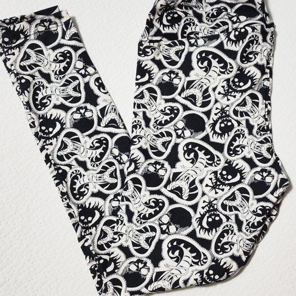 Lularoe Leggings TC Snake and Skull Halloween - Picture 1 of 3